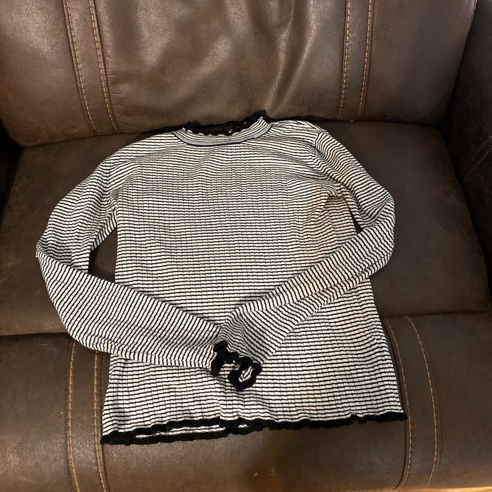 Black and white striped long sleeve shirt, size S